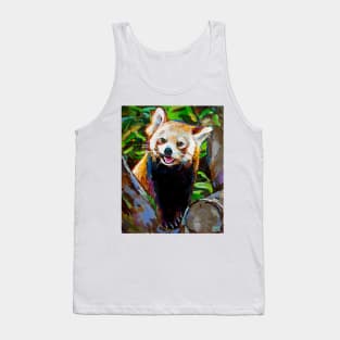 Cute and Colorful Red Panda Painting by Robert Phelps Tank Top